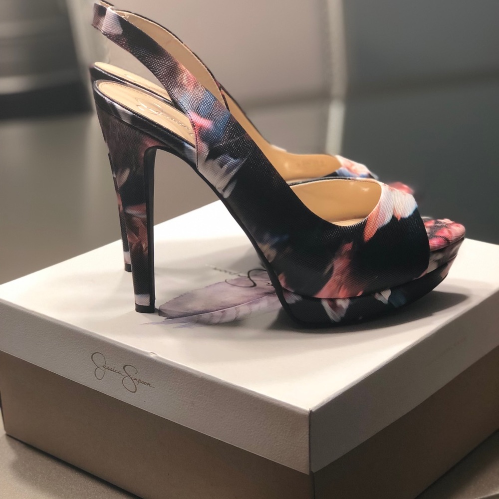 Multi Garden Party Floral Slingback Pumps